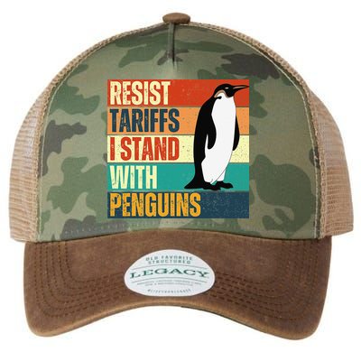 Resist Tariffs I Stand With Penguins Legacy Tie Dye Trucker Hat