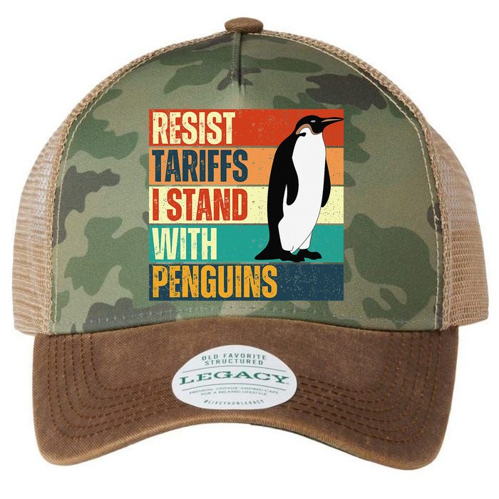 Resist Tariffs I Stand With Penguins Legacy Tie Dye Trucker Hat
