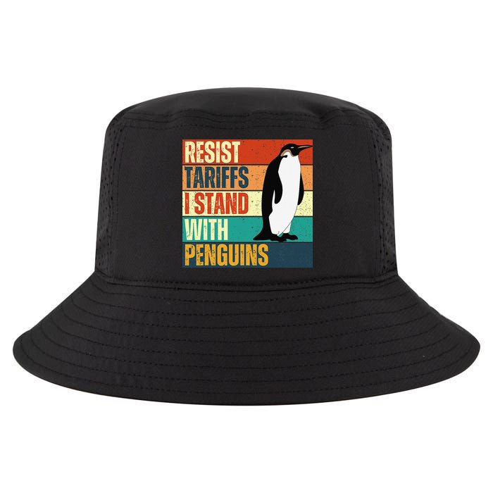 Resist Tariffs I Stand With Penguins Cool Comfort Performance Bucket Hat