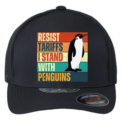 Resist Tariffs I Stand With Penguins Flexfit Unipanel Trucker Cap