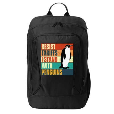 Resist Tariffs I Stand With Penguins City Backpack