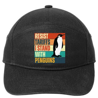 Resist Tariffs I Stand With Penguins 7-Panel Snapback Hat