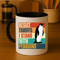 Resist Tariffs I Stand With Penguins Mug