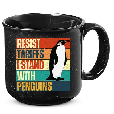 Resist Tariffs I Stand With Penguins 15oz Campfire Ceramic Mug