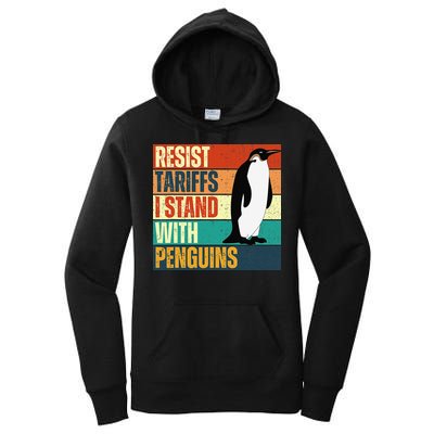 Resist Tariffs I Stand With Penguins Women's Pullover Hoodie
