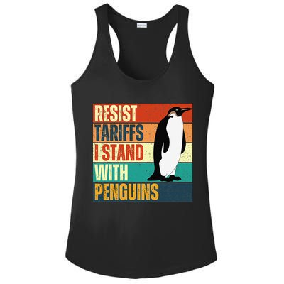 Resist Tariffs I Stand With Penguins Ladies PosiCharge Competitor Racerback Tank
