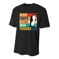 Resist Tariffs I Stand With Penguins Youth Performance Sprint T-Shirt
