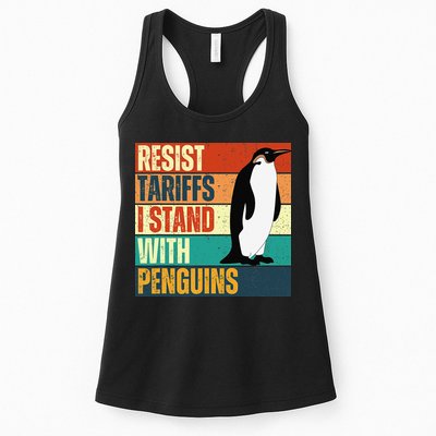 Resist Tariffs I Stand With Penguins Womens Tank Top