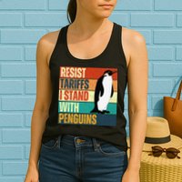 Resist Tariffs I Stand With Penguins Womens Tank Top