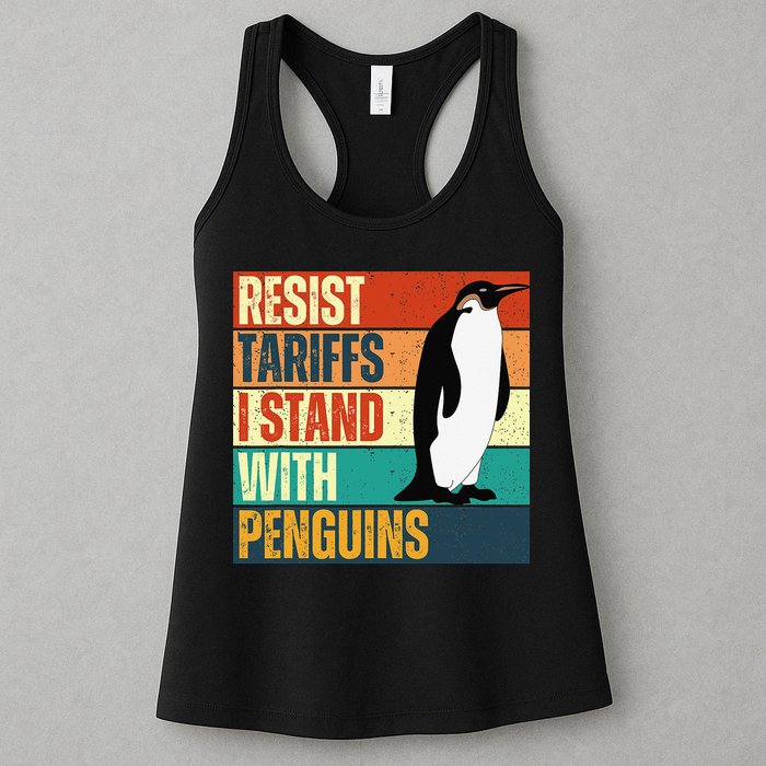 Resist Tariffs I Stand With Penguins Womens Tank Top