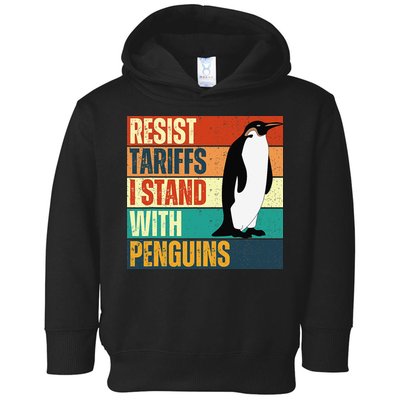 Resist Tariffs I Stand With Penguins Toddler Hoodie