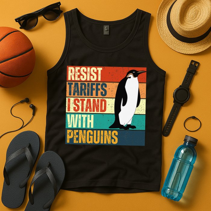 Resist Tariffs I Stand With Penguins Tank Top