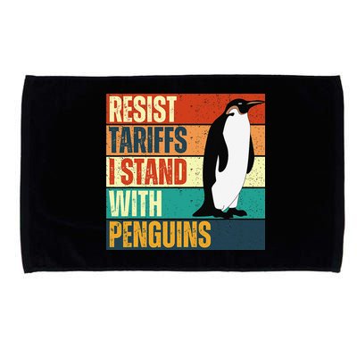 Resist Tariffs I Stand With Penguins Microfiber Hand Towel