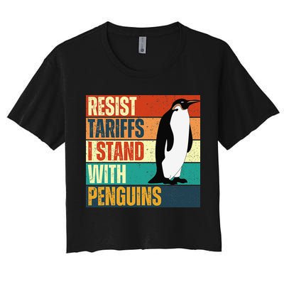 Resist Tariffs I Stand With Penguins Crop Top