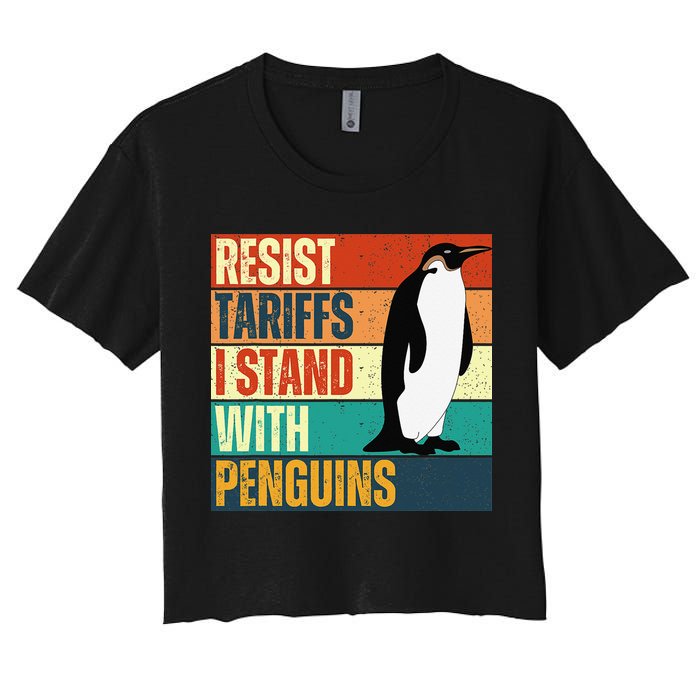 Resist Tariffs I Stand With Penguins Crop Top