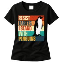 Resist Tariffs I Stand With Penguins Womens T-Shirt