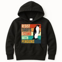 Resist Tariffs I Stand With Penguins Kids Hoodie