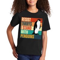 Resist Tariffs I Stand With Penguins Kids T-Shirt