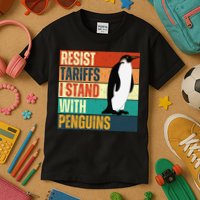 Resist Tariffs I Stand With Penguins Kids T-Shirt