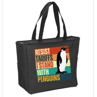 Resist Tariffs I Stand With Penguins Zip Tote Bag
