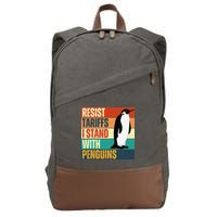 Resist Tariffs I Stand With Penguins Cotton Canvas Backpack