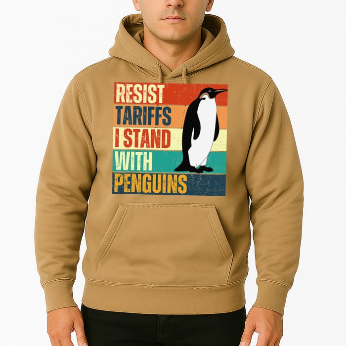 Resist Tariffs I Stand With Penguins Hoodie