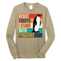 Resist Tariffs I Stand With Penguins Long Sleeve Shirt