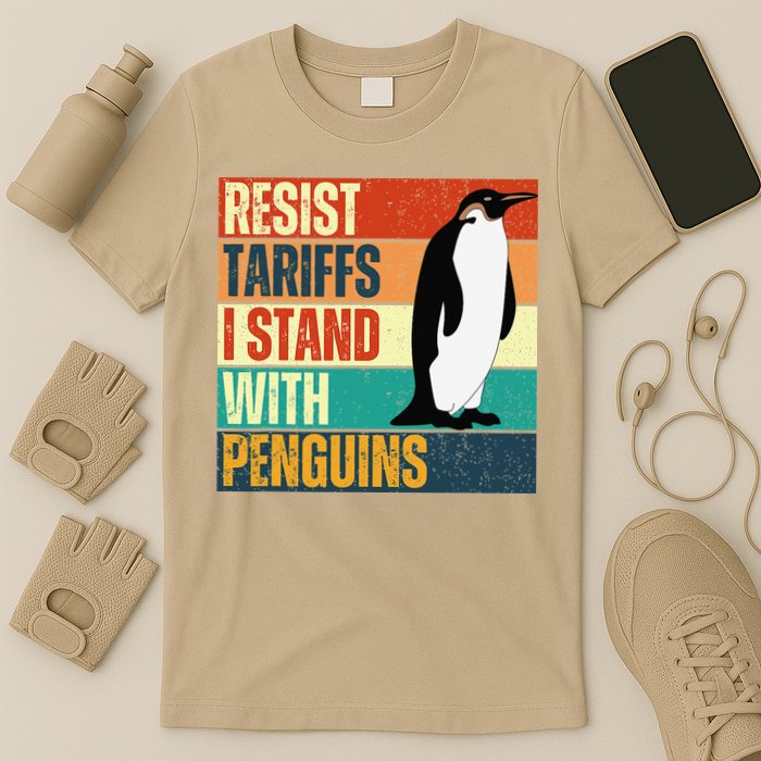 Resist Tariffs I Stand With Penguins T-Shirt