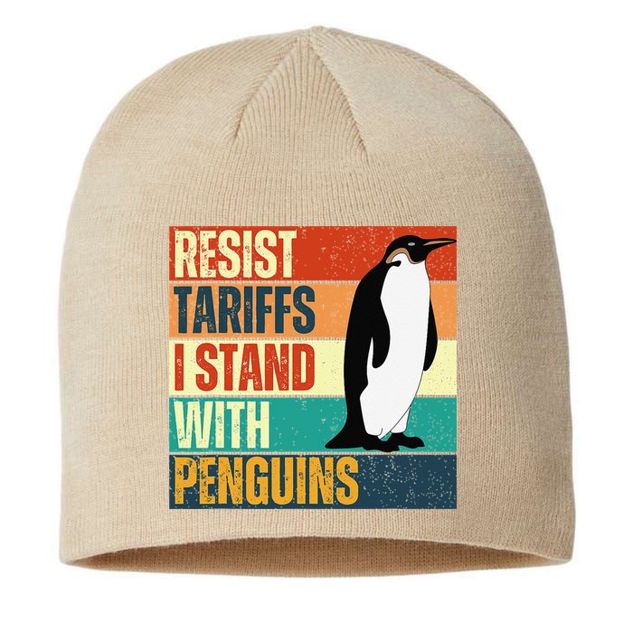 Resist Tariffs I Stand With Penguins Sustainable Beanie