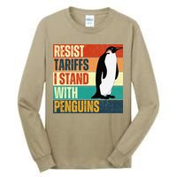Resist Tariffs I Stand With Penguins Tall Long Sleeve T-Shirt