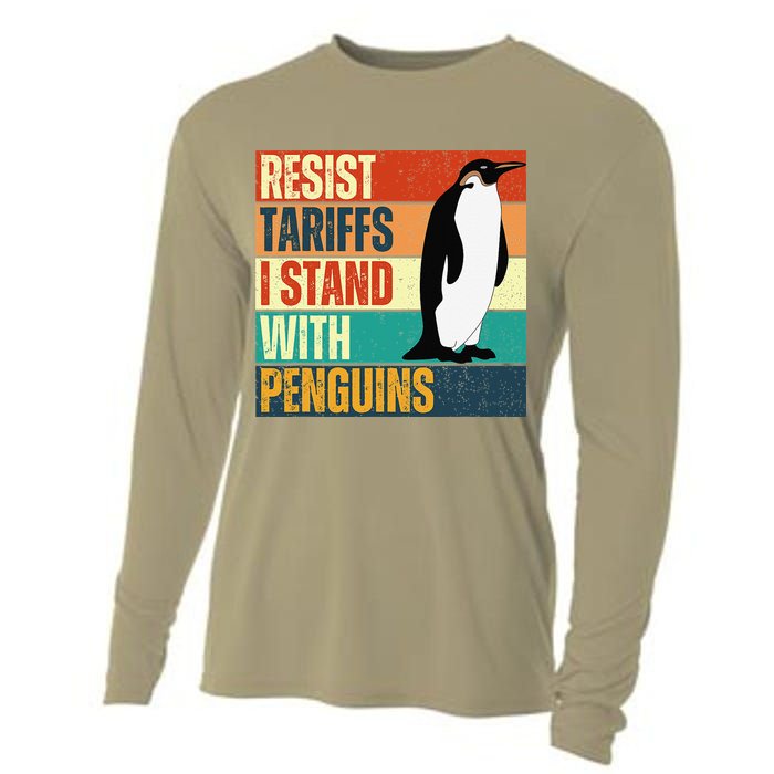 Resist Tariffs I Stand With Penguins Cooling Performance Long Sleeve Crew