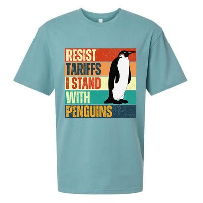 Resist Tariffs I Stand With Penguins Sueded Cloud Jersey T-Shirt
