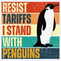Resist Tariffs I Stand With Penguins Garment-Dyed Sweatshirt
