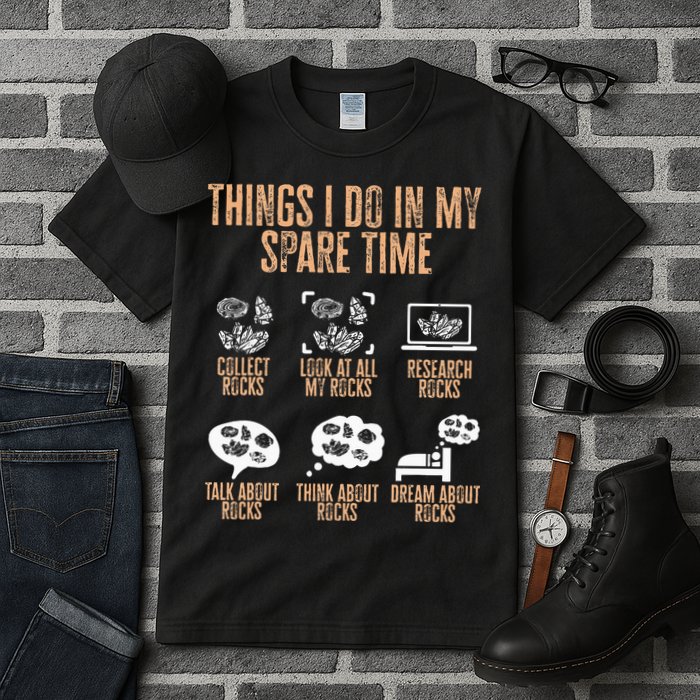 Rockhound Things I Do In My Spare Time Rock Collecting Tall T-Shirt