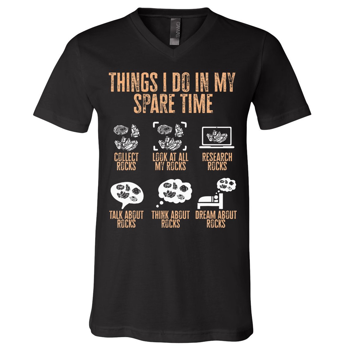 Rockhound Things I Do In My Spare Time Rock Collecting V-Neck T-Shirt