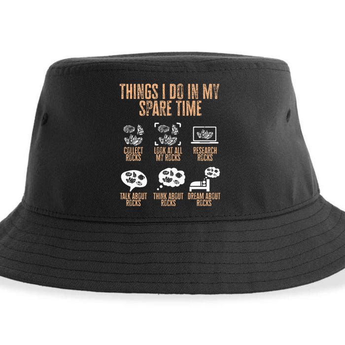 Rockhound Things I Do In My Spare Time Rock Collecting Sustainable Bucket Hat