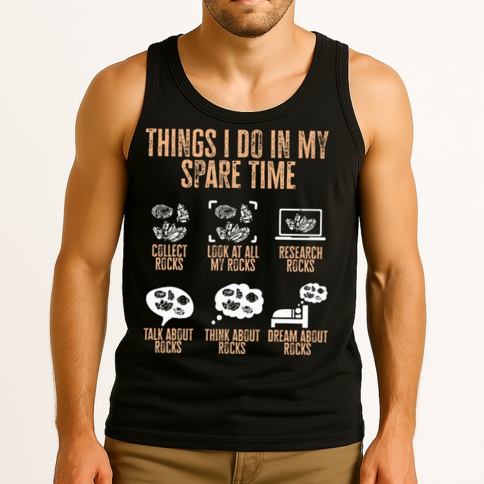 Rockhound Things I Do In My Spare Time Rock Collecting Tank Top