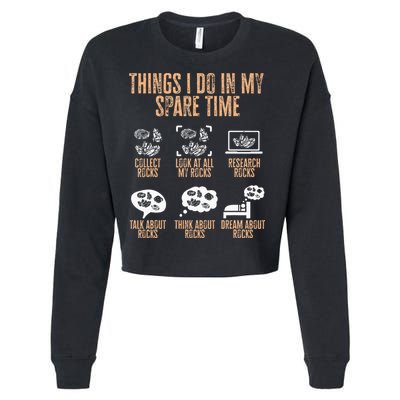 Rockhound Things I Do In My Spare Time Rock Collecting Cropped Pullover Crew