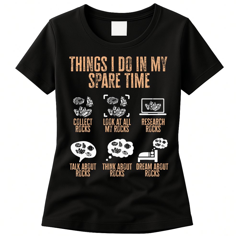 Rockhound Things I Do In My Spare Time Rock Collecting Womens T-Shirt