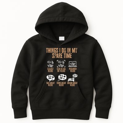 Rockhound Things I Do In My Spare Time Rock Collecting Kids Hoodie