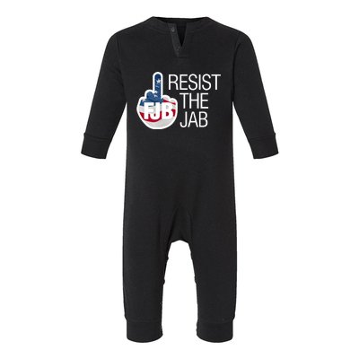 Resist The Jab Flag Logo Apparel Infant Fleece One Piece