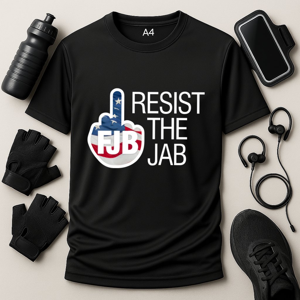 Resist The Jab Flag Logo Apparel Cooling Performance Crew T-Shirt
