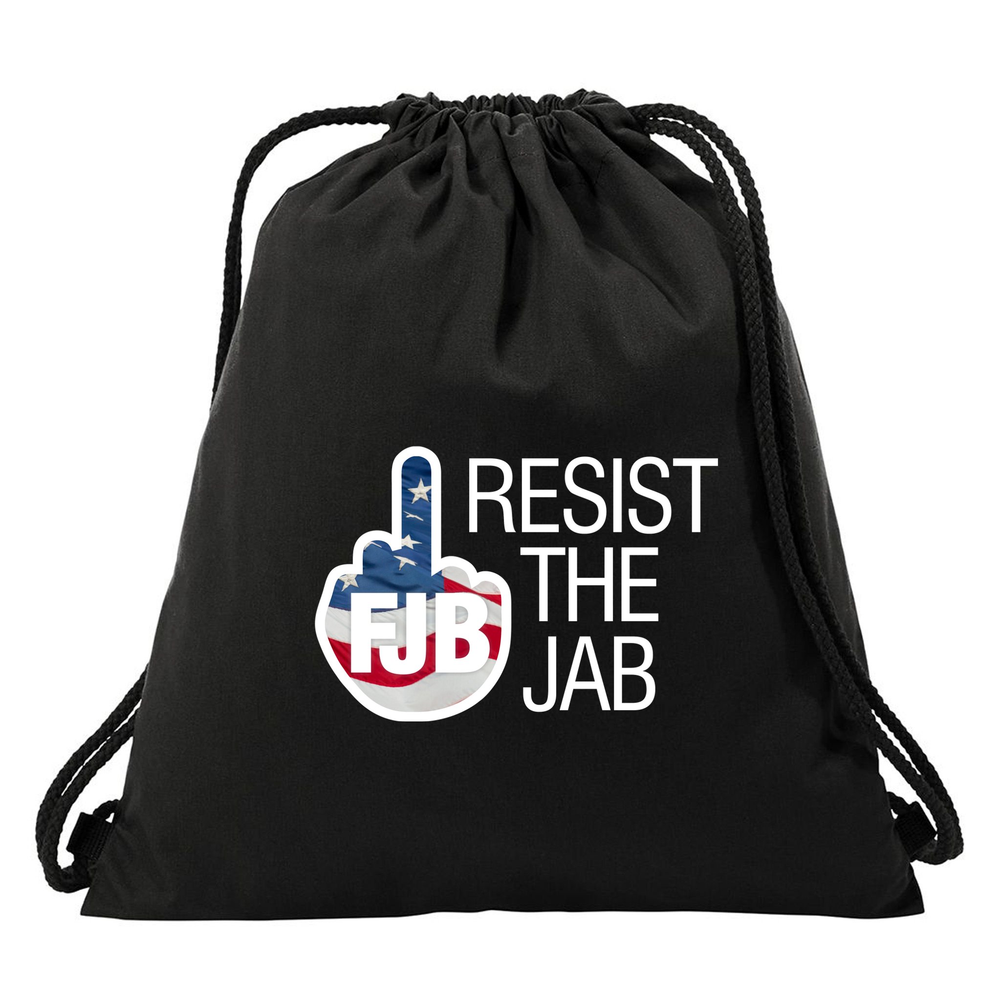 Resist The Jab Flag Logo Apparel Drawstring Bag