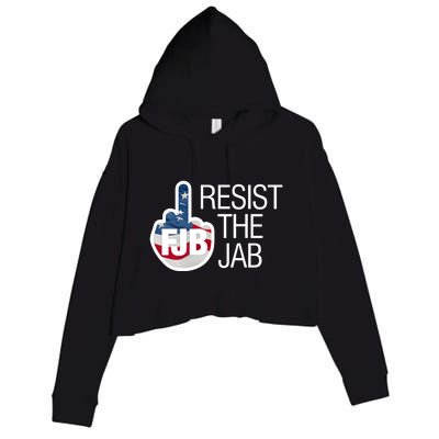 Resist The Jab Flag Logo Apparel Crop Fleece Hoodie