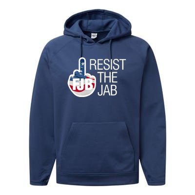 Resist The Jab Flag Logo Apparel Performance Fleece Hoodie