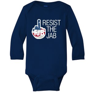 Resist The Jab Flag Logo Apparel Baby Long Sleeve Bodysuit