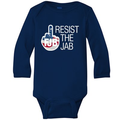 Resist The Jab Flag Logo Apparel Baby Long Sleeve Bodysuit