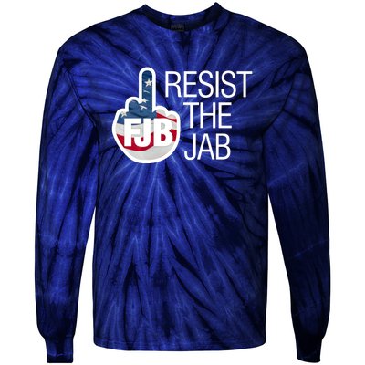 Resist The Jab Flag Logo Apparel Tie-Dye Long Sleeve Shirt