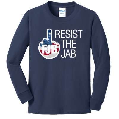 Resist The Jab Flag Logo Apparel Kids Long Sleeve Shirt