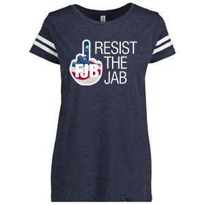 Resist The Jab Flag Logo Apparel Enza Ladies Jersey Football T-Shirt